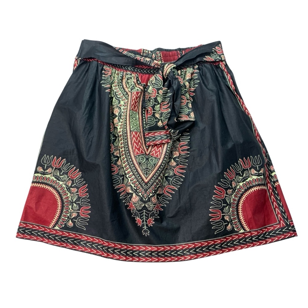 FT INC Bohemian Black & Red Skirt W/ Pockets Sz 1X/2X